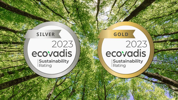 Gold and silver status in EcoVadis sustainability rating