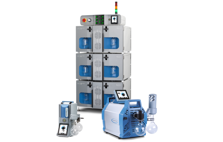 Scale up mit VARIO Chemie-Membranpumpen und dem modularen Vakuumsystem VAC 24seven