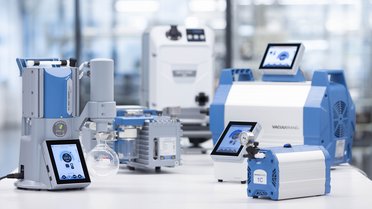 Collection of different VACUUBRAND vacuum pump types