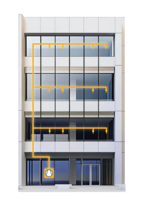 Illustration de l'alimentation en vide d'une maison centrale dans un laboratoire
