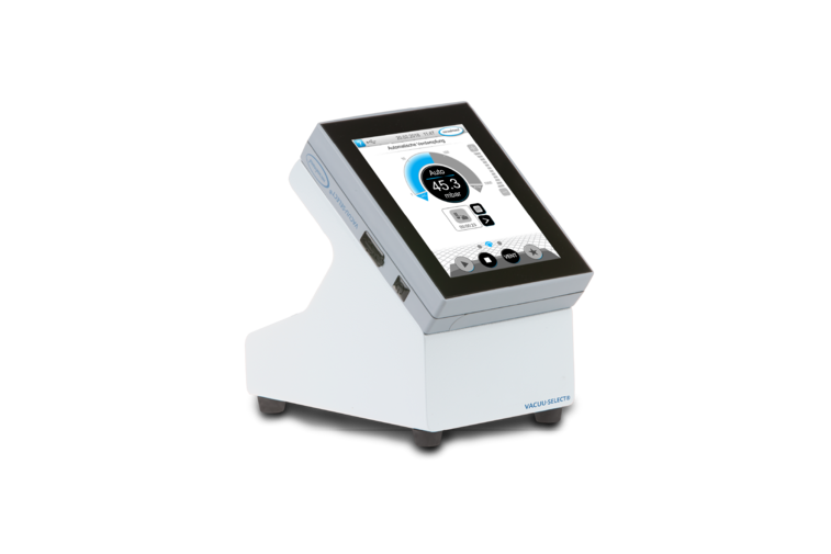 VACUU·SELECT régulateur complet avec capteur et réglage pour les applications de vide en laboratoire et en chimie jusqu'à 1 mbar